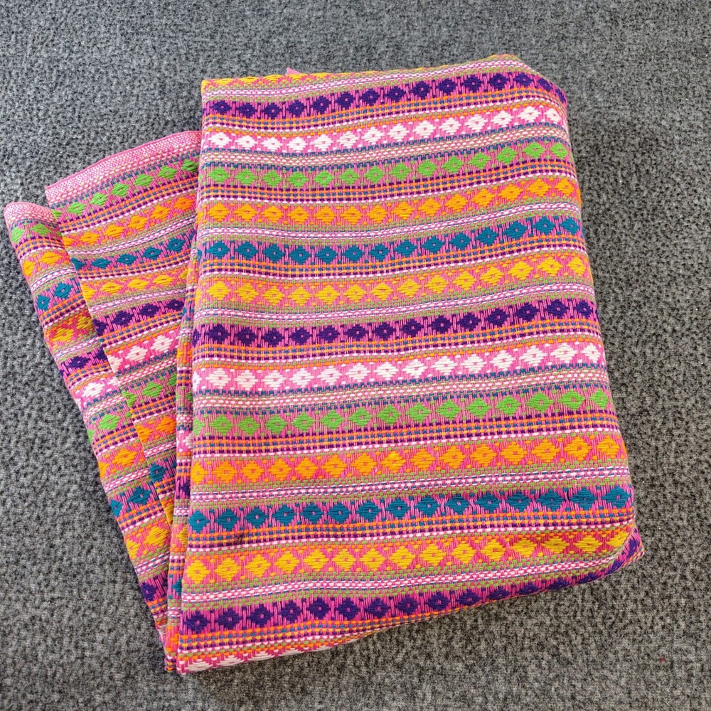 Fabric Textile 35x54 Pink Multi Tribal Geometric